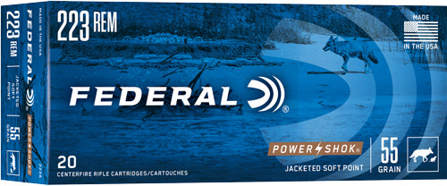Federal 223A PowerShok Jacketed Soft Point JSP 55 Grain .223 Remington