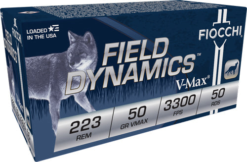Fiocchi 223HVA50 Field Dynamics Hornady V-Max  50 Grain .223 Remington
