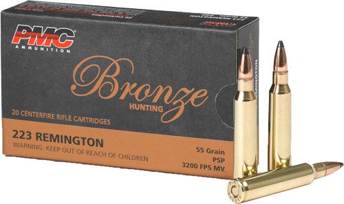 PMC 223SP Bronze Pointed Soft Point PSP 55 Grain .223 Remington