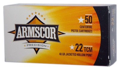 Armscor Competition .22 TCM 40 gr JHP ammo