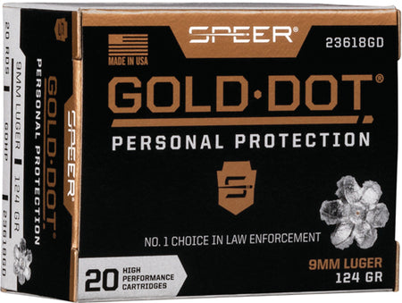 Speer Gold Dot Personal Protection 9mm Luger / Parabellum 124 gr JHP ammo