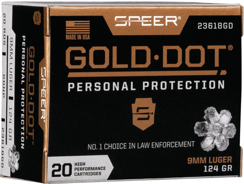 Speer Gold Dot Personal Protection 9mm Luger / Parabellum 124 gr JHP ammo