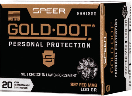 Speer 23913GD Gold Dot Personal Protection Hollow Point HP 100 Grain .327 Federal Mag