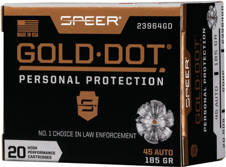 Speer 23964GD Gold Dot Personal Protection Hollow Point HP 185 Grain .45 ACP/Auto