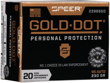 Speer Gold Dot Personal Protection .45 ACP/Auto 230 gr BHP ammo