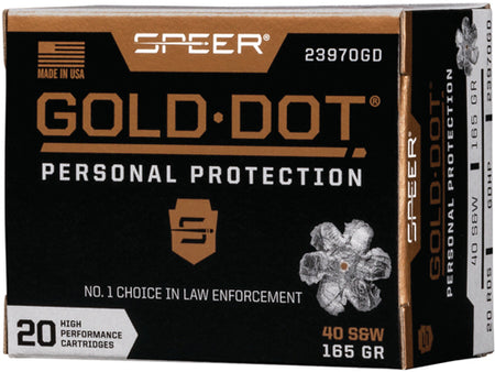 Speer 23970GD Gold Dot Personal Protection Hollow Point HP 165 Grain .40 S&W