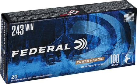 Federal 243B PowerShok Jacketed Soft Point JSP 100 Grain .243 Winchester