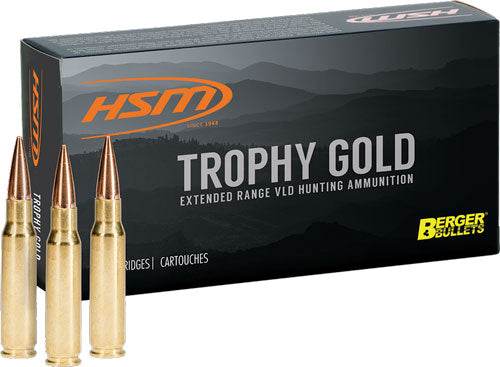HSM 264WM130VLD Trophy Gold Berger Hunting VLD Match  130 Grain .264 Winchester Mag