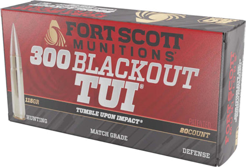 Fort Scott Munitions 300115SCV Tumble Upon Impact (TUI) Solid Copper Spun CS 115 Grain .300 AAC Blackout