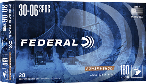 Federal 3006B PowerShok Jacketed Soft Point JSP 180 Grain .30-06 Springfield