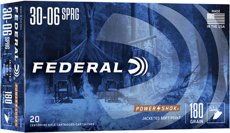 Federal 3006B PowerShok Jacketed Soft Point JSP 180 Grain .30-06 Springfield