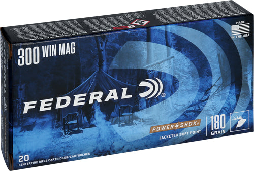 Federal 300WBS PowerShok Jacketed Soft Point JSP 180 Grain .300 Winchester Mag