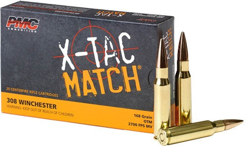PMC 308XM X-Tac Match Competition Open Tip Match OTM 168 Grain .308 Win / 7.62x51mm