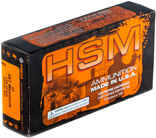 HSM Sierra .357 Maximum 158 gr JHP ammo