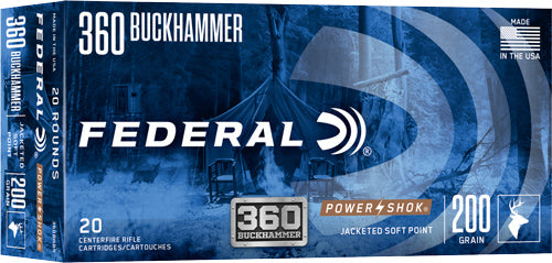 Federal 360BHBS PowerShok Buckhammer Jacketed Soft Point JSP 200 Grain .360 Buckhammer