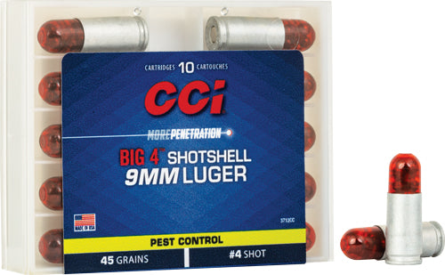 CCI 3712CC Big 4 #4 Shot Size Shotshell  45 Grain 9mm Luger/Parabellum
