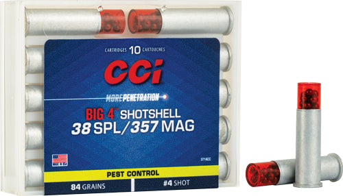 CCI 3714CC Big 4 #4 Shot Size Shotshell  84 Grain .38 Special