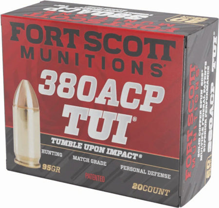 Fort Scott Munitions 380095SCV Tumble Upon Impact (TUI) Solid Copper Spun CS 95 Grain .380 ACP/Auto