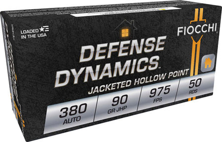 Fiocchi 380APHP Defense Dynamics Jacketed Hollow Point JHP 90 Grain .380 ACP/Auto