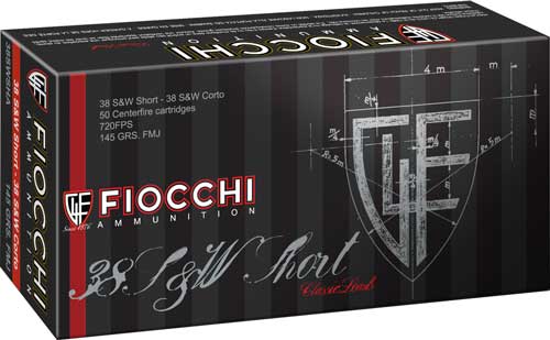 Fiocchi Heritage .38 S&W Short 145 gr FMJ ammo