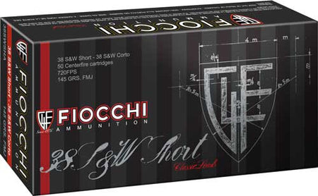 Fiocchi Heritage .38 S&W Short 145 gr FMJ ammo