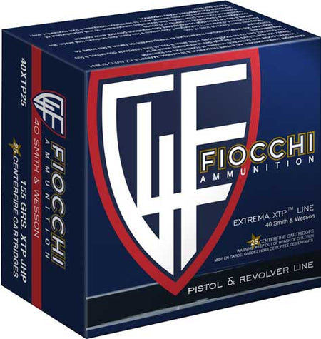 Fiocchi 40XTP25 Hyperformance Hornady XTP Hollow Point HP 155 Grain .40 S&W