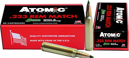 Atomic Match .223 Remington 77 gr PolyTip ammo