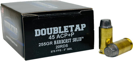 DoubleTap Hardcast +P .45 ACP/Auto 255 gr Wadcutter ammo