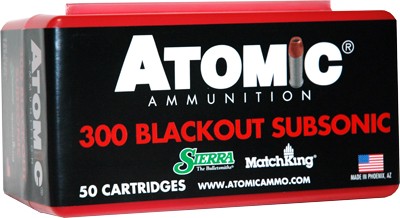 Atomic Subsonic .300 AAC Blackout 220 gr BTHP ammo