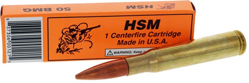 HSM 50 BMG Hornady A-MAX Single Dummy Display Round