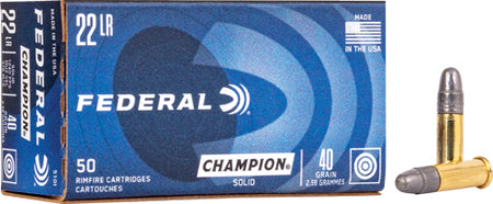 Federal 510 Lightning Champion Training Lead Round Nose LRN 40 Grain .22 Long Rifle