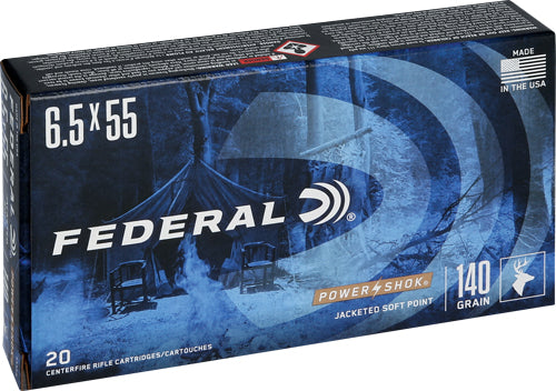 Federal PowerShok 6.5x55mm Swedish 140 gr JSP ammo