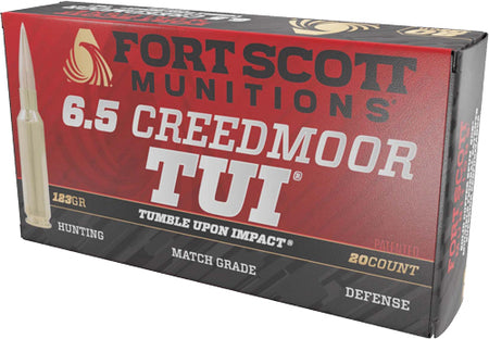 Fort Scott Munitions 6.5CM123SCV11 Tumble Upon Impact (TUI) Solid Copper Spun CS 123 Grain 6.5mm Creedmoor