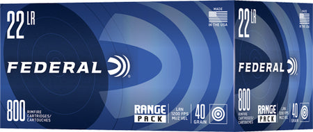 Federal 729B800 Champion Training Range Pack Lead Round Nose LRN 40 Grain .22 Long Rifle