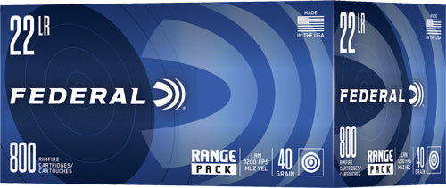 Federal 729B800 Champion Training Range Pack Lead Round Nose LRN 40 Grain .22 Long Rifle