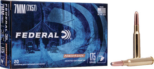 Federal 7A Power-Shok Jacketed Soft Point JSP 175 Grain 7mm Mauser