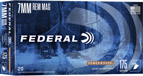 Federal 7RB PowerShok Jacketed Soft Point JSP 175 Grain 7mm Remington Mag