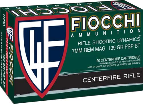 Fiocchi Field Dynamics 7mm Remington Mag 139 gr JSP ammo