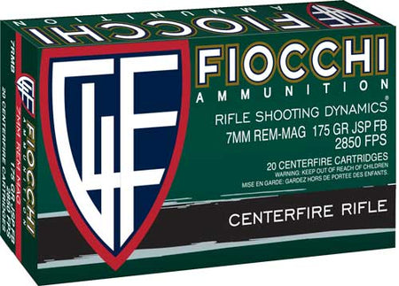 Fiocchi Field Dynamics 7mm Remington Mag 175 gr JSP ammo