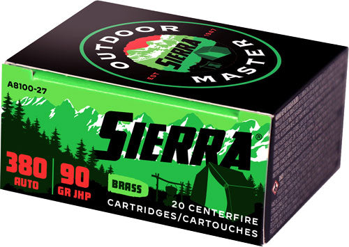 Sierra A810027 Outdoor Master Jacketed Hollow Point Sport Master  90 Grain .380 ACP/Auto