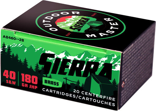 Sierra A846028 Outdoor Master Jacketed Hollow Point JHP 180 Grain .40 S&W