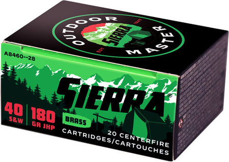 Sierra A846028 Outdoor Master Jacketed Hollow Point JHP 180 Grain .40 S&W