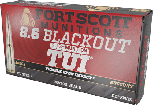 Fort Scott Munitions 86BLK285SCV2SS Tumble Upon Impact (TUI) Solid Copper Spun CS 285 Grain 8.6mm Blackout