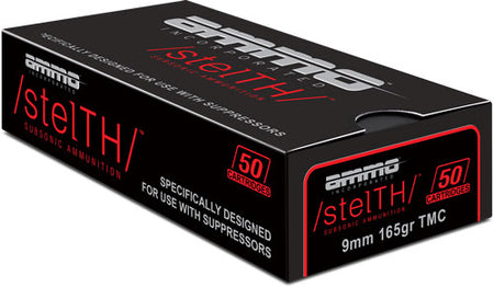 Ammo Inc 9165TMCSTL stelTH Total Metal Case TMC 165 Grain 9mm Luger/Parabellum