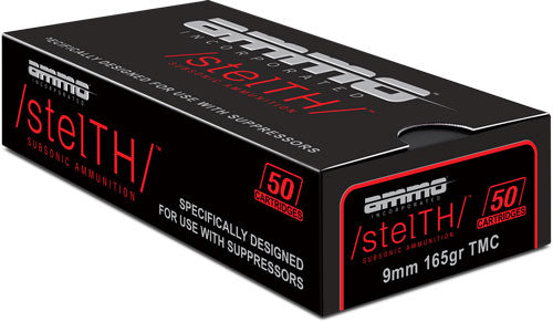 Ammo Inc 9165TMCSTL stelTH Total Metal Case TMC 165 Grain 9mm Luger/Parabellum