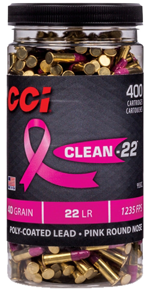 CCI 955CC Clean-22 Pink Lead Round Nose LRN 40 Grain .22 Long Rifle