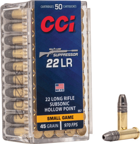 CCI 957 Suppressor Subsonic HP   45 Grain .22 Long Rifle