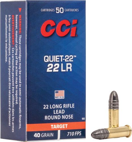 CCI 960 Hunting Quiet-22 Lead Round Nose LRN 40 Grain .22 Long Rifle