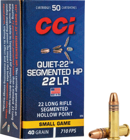 CCI 970 Hunting Quiet-22 Segmented Hollow Point  40 Grain .22 Long Rifle