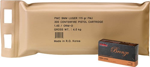 PMC 9ABP Bronze Battle Pack Full Metal Jacket FMJ 115 Grain 9mm Luger/Parabellum